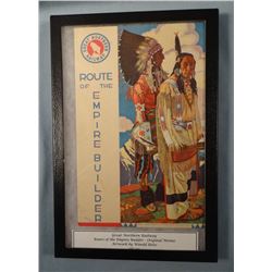 Original 2 page Menu - Great Northern Railway, Route of the Empire Builder. Printed during WWII abou