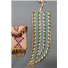 Image 1 : Ute beaded knife sheath, 10 1/2", some beads missing and Sioux beaded strike-a-light bag with tin co