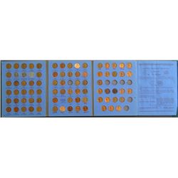 Lincoln Head cent partial folder, 1941-1967, 80 coins, incl. 1943 war pennies, missing only 7 coins,