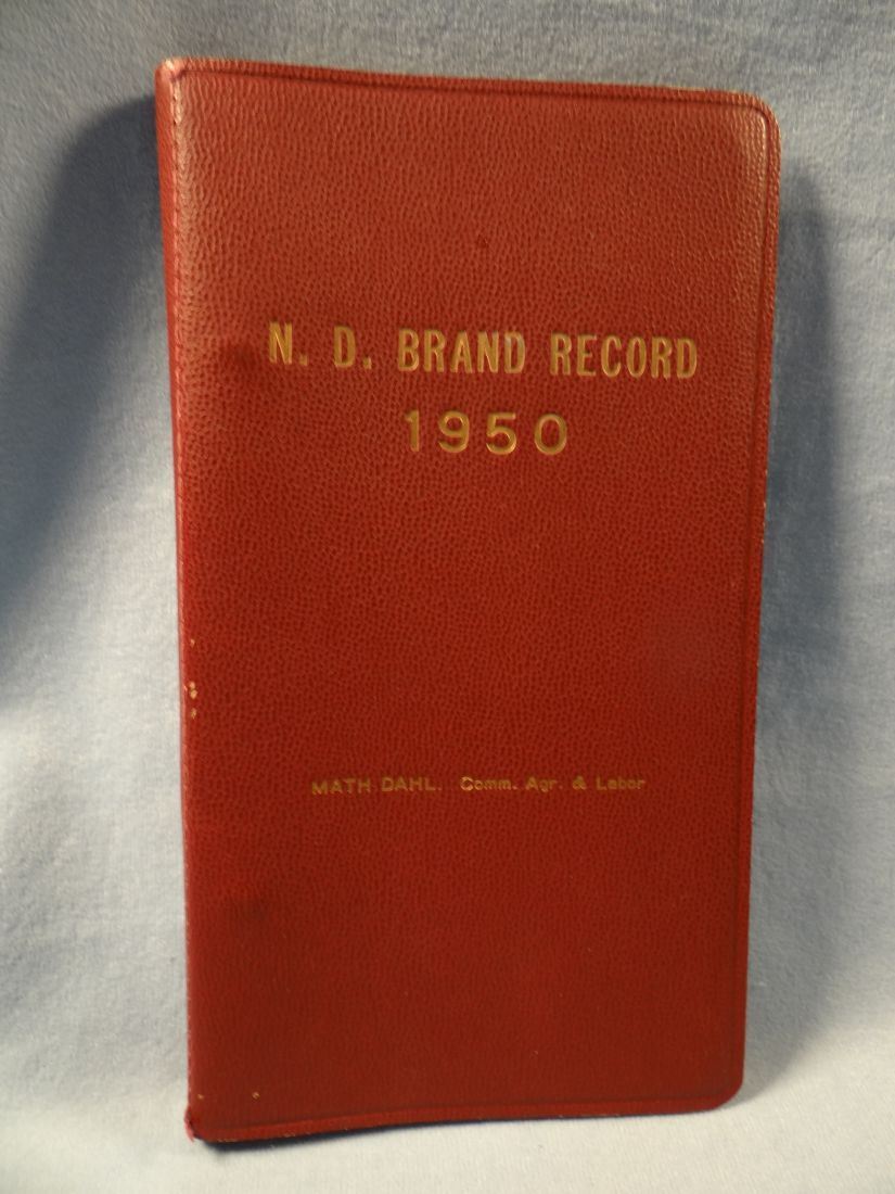 2 books North Dakota Brand Record for 1950 & 1956 1956 has 719 pages