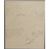 Image 1 : Will James, Mustangs,  pen & ink, 9" x 8", framed, inscribed "He'd set "trail traps"- they got wise 