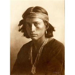 KARL MOON, (American, 1878-1948), NAVAhO BOY, blindstamped "COPYRIGHT 1907 BY FRED HARVEY" in low...