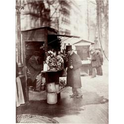 EUGÈNE ATGET, (French, 1857-1927), COCHETIER ET FLEURISTE, "PHOTO BY E. ATGET / COLLECTION BERENI...