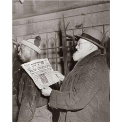 WEEGEE (arthur fellig), (American, 1899-1968), 'FORWARD' READER, 2 artist's stamps on verso, gela...