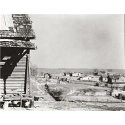 WALKER EVANS, (American, 1903-1975), 'NEGROES' HOUSES AND ERODED LAND,' OUTSKIRTS TUPELO, MISSISS...