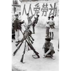 HENRI CARTIER-BRESSON, (French, b. 1908), SCHOOLBOYS REST IN A COMMUNE, NEAR PEKING, 3 stamps on ...