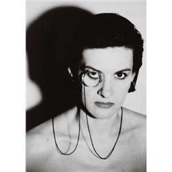 HELMUT NEWTON, (German, b. 1920), PALOMA PICASSO MIT MONOKEL, NIZZA, signed "Helmut Newton", in b...