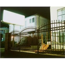 DOUG AITKEN, (American, b. 1968), LIT SIGN, CURVED FENCE, signed and editioned "Doug Aitken 9/10"...