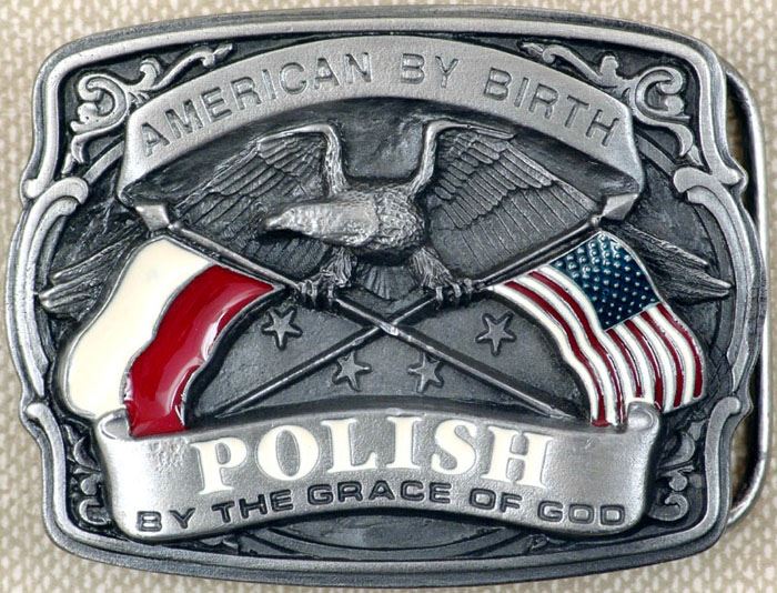 1988 Bergamot Brass Belt Buckle POLISH AMERICAN