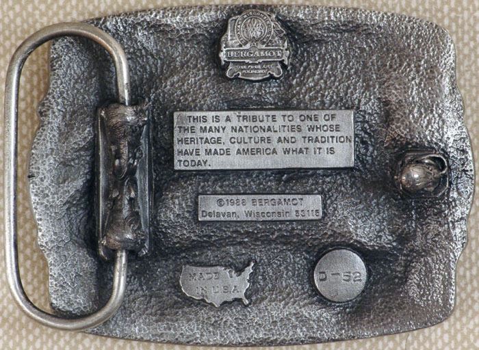 1988 Bergamot Brass Belt Buckle POLISH AMERICAN