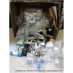 BOX: ASSORTED VACUUM VALVES & ACCESSORIES