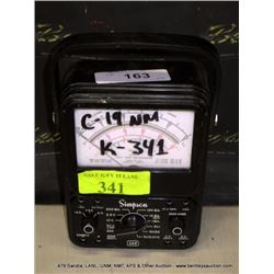 SIMPSON 260 VOLT-OHM-MILLIAMETER (print sequence:) K-341