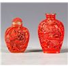Image 1 : TWO PIECES OF CINNBAR SNUFF BOTTLES