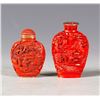 Image 2 : TWO PIECES OF CINNBAR SNUFF BOTTLES
