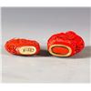 Image 3 : TWO PIECES OF CINNBAR SNUFF BOTTLES