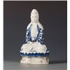 Image 1 : CHINESE BLUE AND WHITE PORCELAIN GUANYIN STATUE