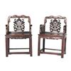 Image 3 : PAIR OF HARDWOOD ARMCHAIR