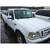 Image 2 : 2011 FORD RANGER SPORT 4X4, 2 DOOR PU, WHITE, VIN # 1FTLR4FE3BPA00887