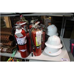 FIRE EXTINGUISHERS AND HARDHATS