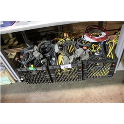 3 BINS OF ELECTRICAL CORDS