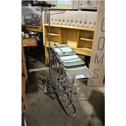 6 STAINLESS STEEL MOBILE INSTRUMENT TRAYS