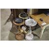 Image 2 : NATURAL TOP WHITE BOTTOM WOOD HALL TABLE WITH ASH TRAY STANDS