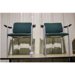 PAIR OF TEAL CLIENT CHAIRS