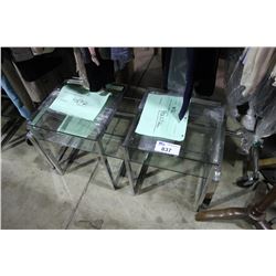 GLASS COFFEE AND END TABLE SET