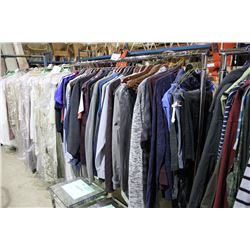 MOBILE CLOTHING RACK WITH ASSORTED CLOTHING