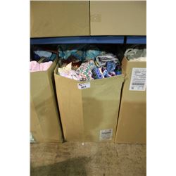 LARGE OF BOX OF LINENS AND PILLOWS