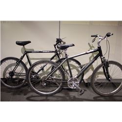 2 BIKES: GREY CANNONDALE FRONT SUSPENSION MOUNTAIN BIKE & BLACK NEVADA MOUNTAIN BIKE