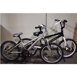 2 BIKES: GREY KIDS NORCO FRONT SUSPENSION MOUNTAIN BIKE & BLACK BMX BIKE