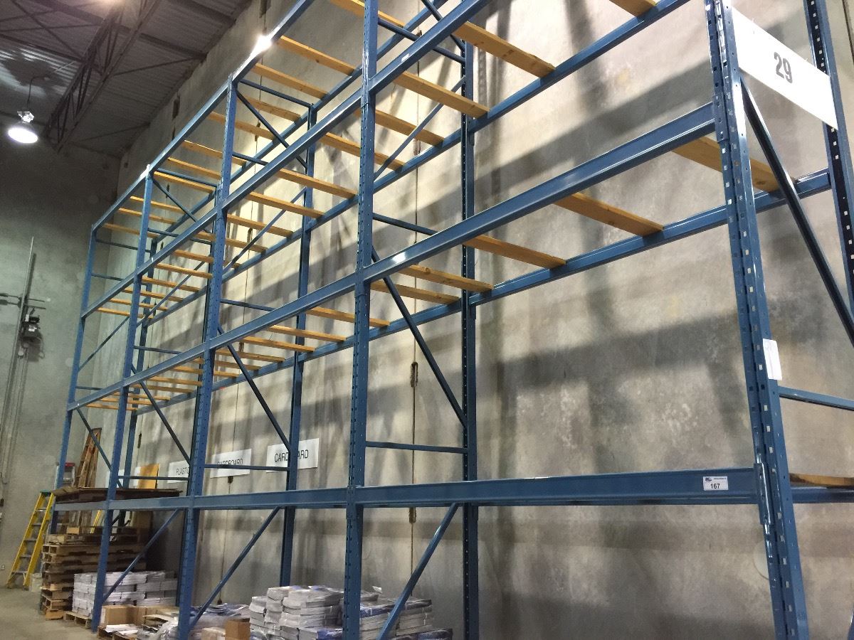 Structural Racking Light Blue BLUE NORACK 20' TALL X 42'' DEEP RUN OF STRUCTURAL WAREHOUSE RACKING,