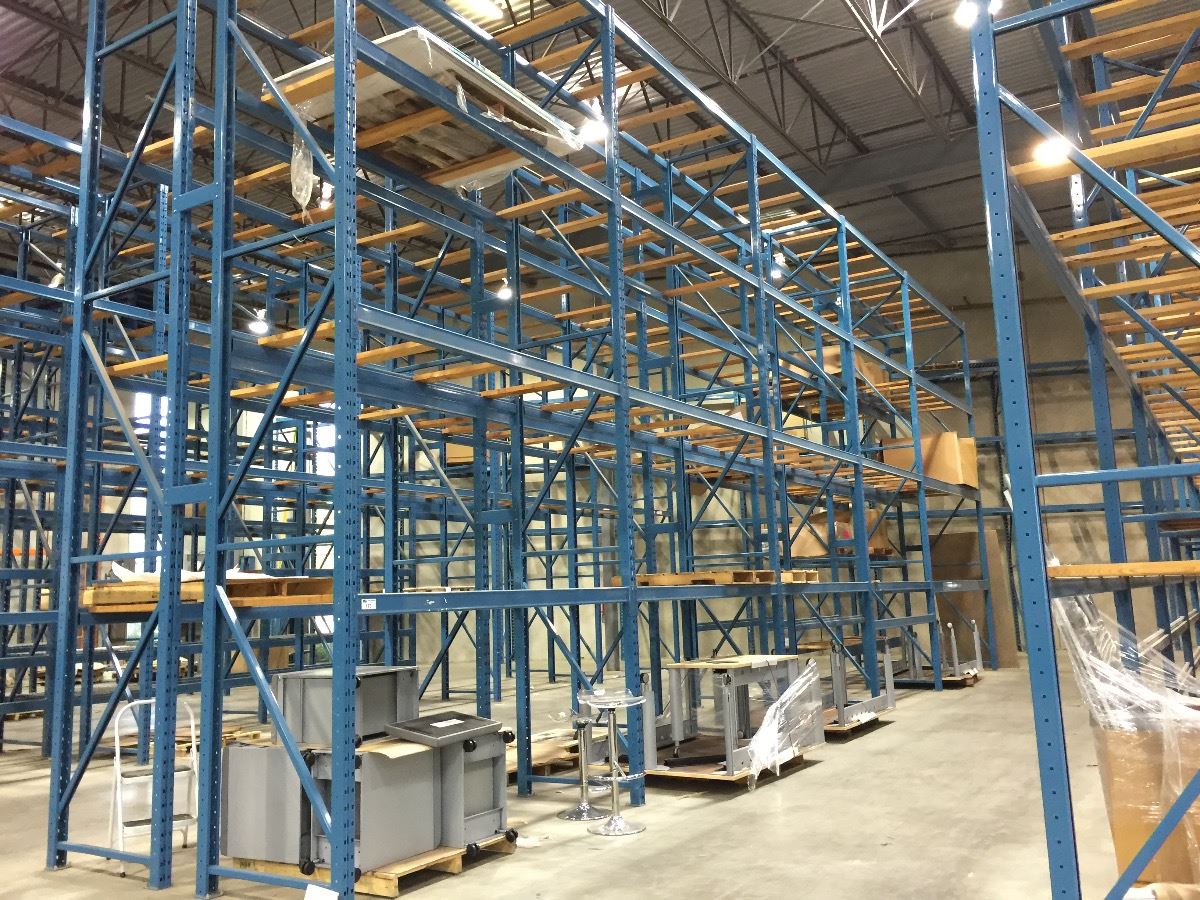 Structural Racking Light Blue BLUE NORACK 20' TALL X 42'' DEEP RUN OF STRUCTURAL WAREHOUSE RACKING,