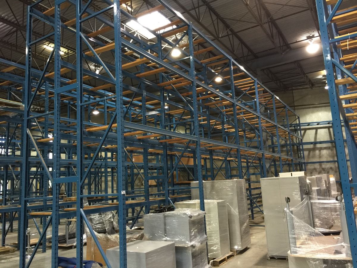Structural Racking Light Blue BLUE NORACK 20' TALL X 42'' DEEP RUN OF STRUCTURAL WAREHOUSE RACKING,