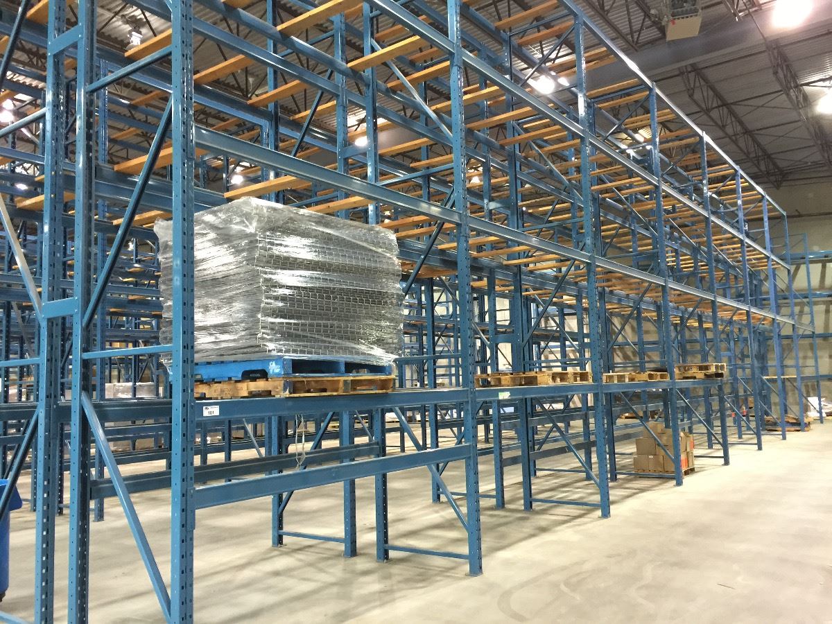 Structural Racking Light Blue BLUE NORACK 20' TALL X 42'' DEEP RUN OF STRUCTURAL WAREHOUSE RACKING,