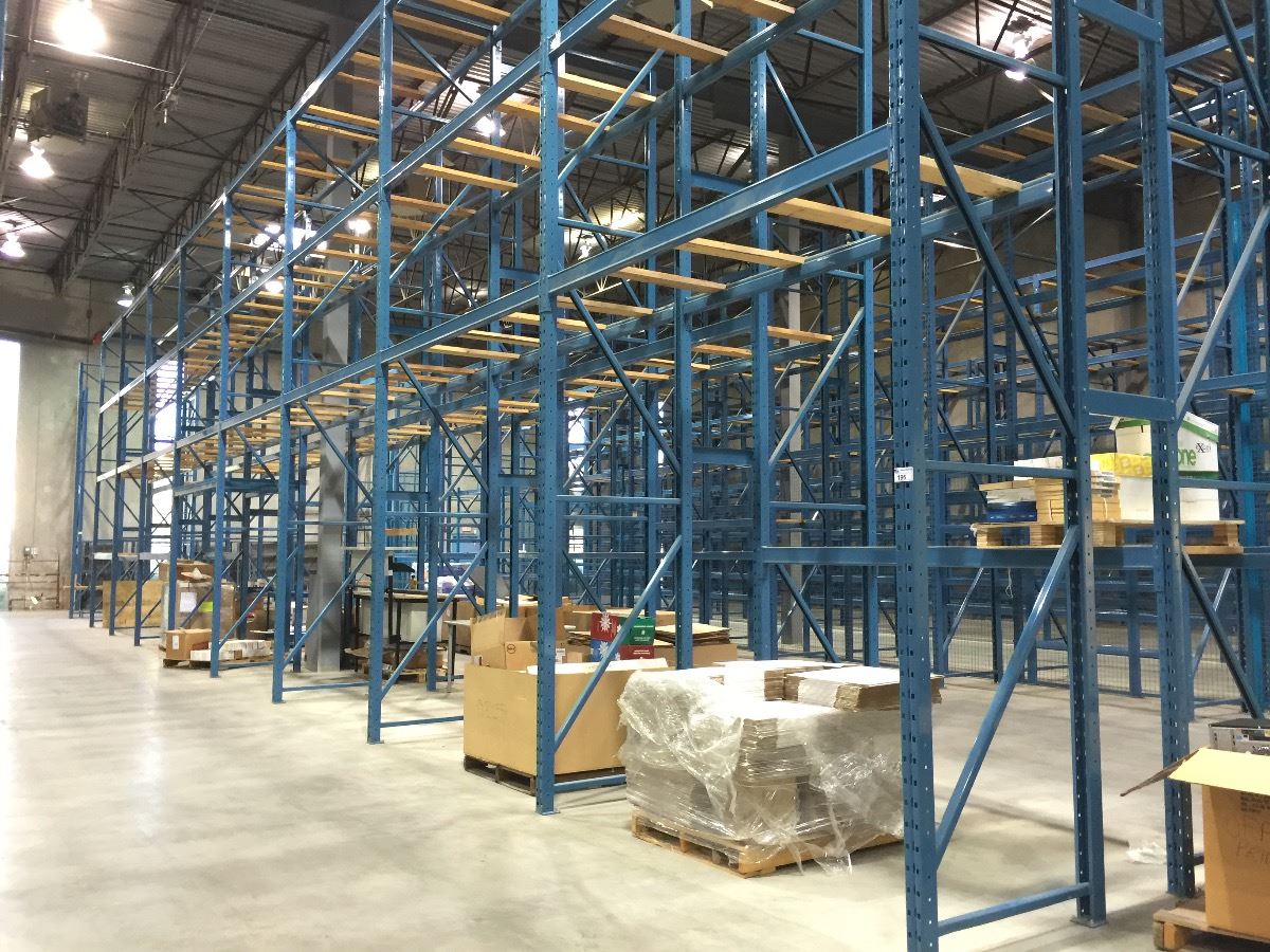 Structural Racking Light Blue BLUE NORACK 20' TALL X 42'' DEEP RUN OF STRUCTURAL WAREHOUSE RACKING,