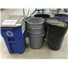 Image 1 : LOT OF ASSORTED GARBAGE CANS