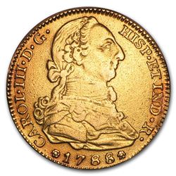 1788 Spain Gold 4 Escudos Charles III VF