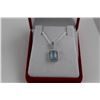 Image 2 : EMERALD CUT BLUE TOPAZ AND DIAMOND NECKLACE, 1.45CT, VS CLARITY, INCLUDES $225 CERTIFICATE