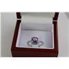 Image 2 : CUSHION CUT AMETHYST AND DIAMOND DINNER RING, 1.28CT, INCLUDES $230 CERTIFICATE