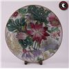 Image 1 : Asian champleve plate depicting floral scene.  SIZE:
