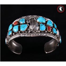 Antique Native American sterling silver bracelet with