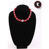 Image 1 : Red Coral and Sterling Silver Style Necklace. T-Clasp