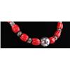 Image 3 : Red Coral and Sterling Silver Style Necklace. T-Clasp