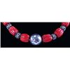 Image 4 : Red Coral and Sterling Silver Style Necklace. T-Clasp