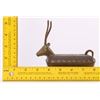 Image 2 : Antique Brass Antelope storage box with intricate