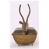 Image 3 : Antique Brass Antelope storage box with intricate