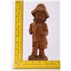 Image 2 : Wood sculpture carving of a child reading a book.