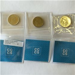 50 cents 1965 CCCS MS-63, 2002P CCCS MS-62, 2009P CCCS MS-66. Lot of 3 coins.